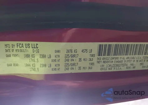 2016 Jeep Compass Latitude from USA, damaged, VIN 1C4NJDEB0GD759741